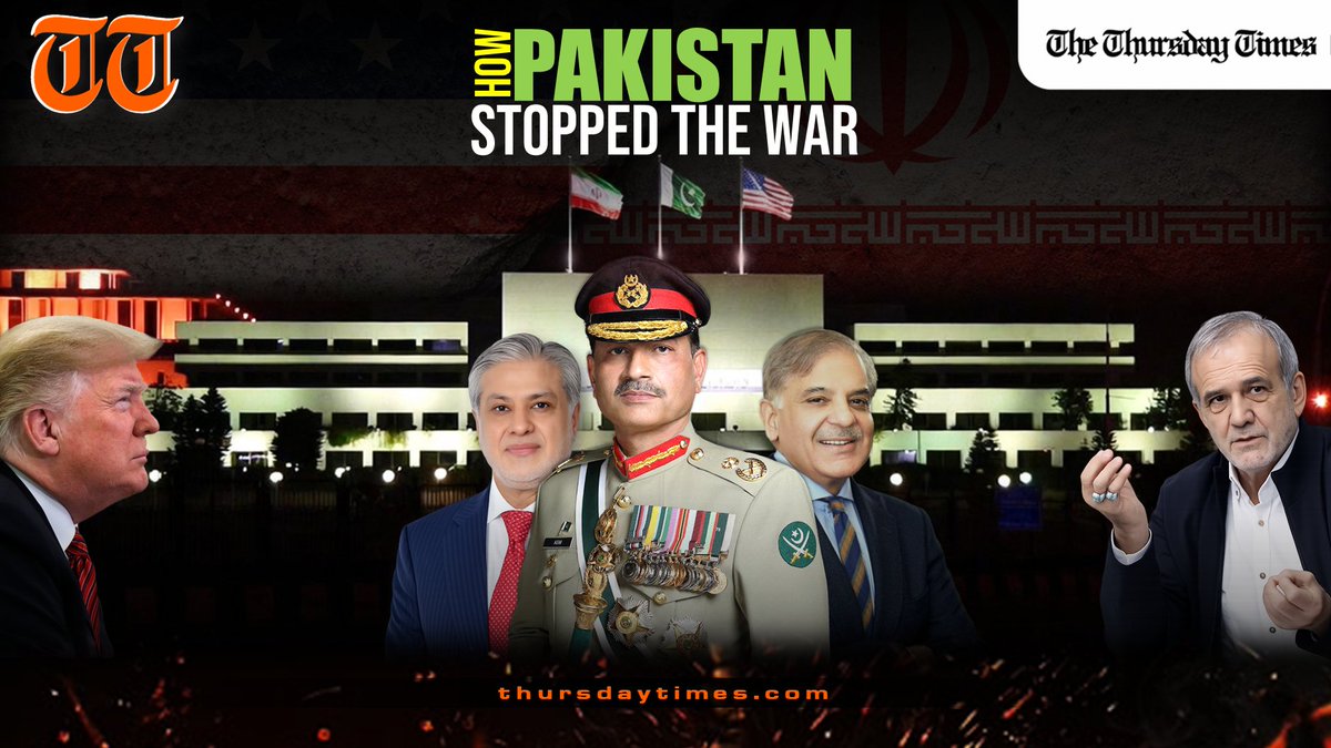 پاکستان کی کہانی تھرسڈے ٹائمز جیسے انٹرنیشل جریدے کی زبانی جس کے مطابق تمام سفارتی کوششیں اختتام پذیر ہو چکی تھیں اور دنیا پر جنگ اور مایوسی کے بادل چھائے ہوئے تھے لیکن فیلڈ مارشل عاصم منیر اور وزیراعظم شہباز شریف نے دنیا کو بہت بڑی تباہی سے بچایا الحمدللہ