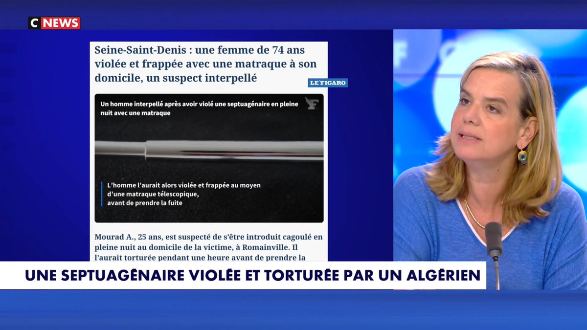📺 « Septuagénaire violée par un Algérien : les médias qui ont offert, à raison, une présence médiatique à Gisèle Pélicot, sont d’une discrétion de violette sur ces abjections. Ce viol dérange, ce n’est pas le bon violeur. » Gabrielle Cluzel sur Face à l’Info (CNEWS)