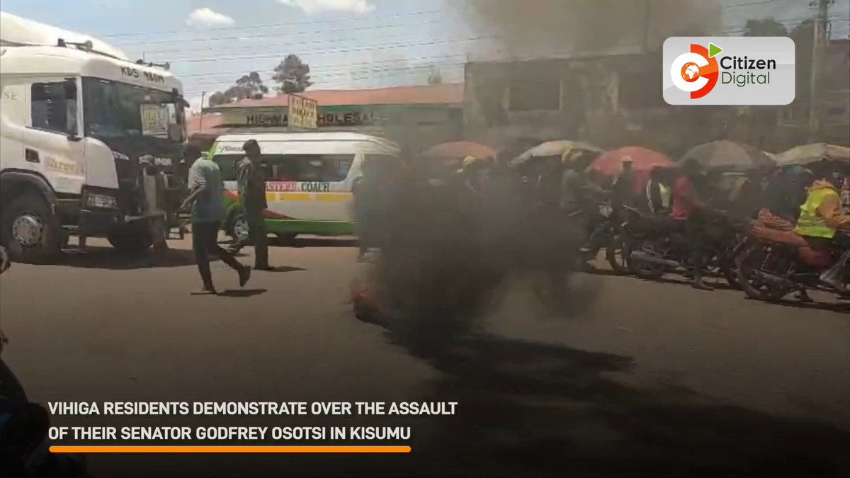 Vihiga residents demonstrate over the assault of their senator Godfrey Osotsi in Kisumu