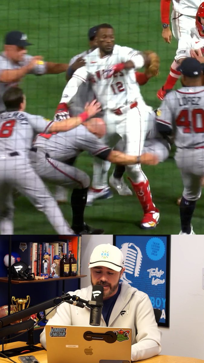 Braves manager Walt Weiss asked the umpire why pitcher Reynaldo Lopez was ejected after this brawl, a breakdown