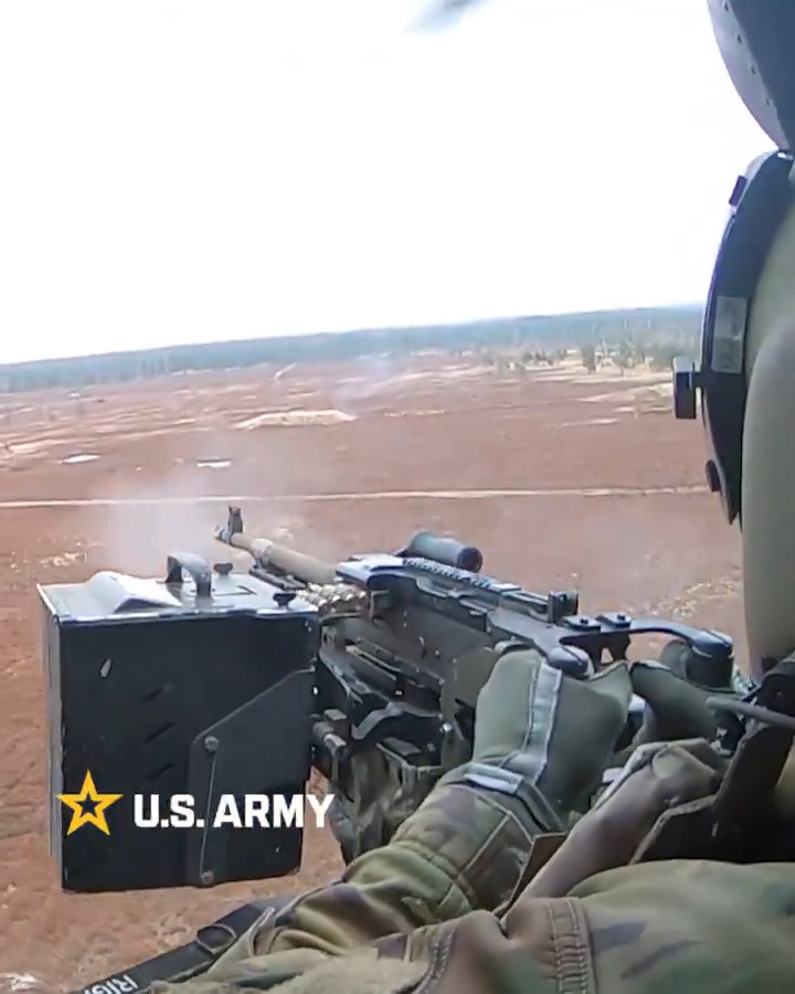 Air dominance is built in training. 3rd Combat Aviation Brigade Soldiers fire from a UH-60 Black Hawk during a training exercise with the Latvian Air Force at Ādaži Military Training Area. Watch these warfighters in action. 🎥 Staff Sgt. Dean Johnson