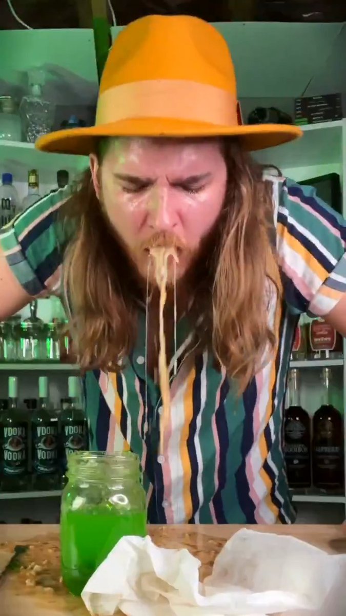 Drinking gummy pickle vodka