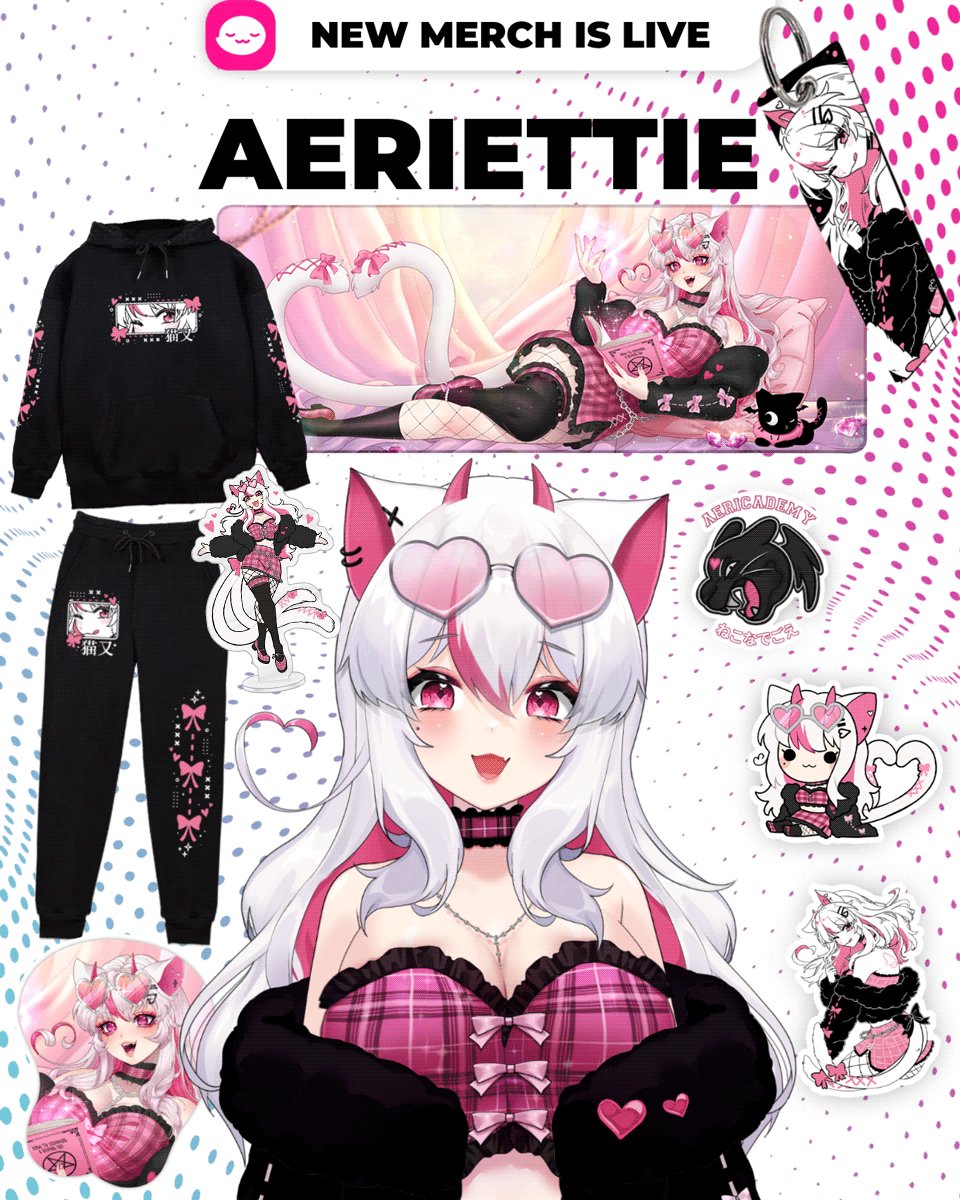 I'm Aeri! ♡ I am a Himegyaru Nekomata where I weave your dreams into reality, for a price - your heart! ♡ ♡ VTuber | Illustrator | Animator | Designer ━⋅ ୨୧ ⋅━ 💌Twitch → 🎀All Links → 🩷FAN ART: #aeristhetic