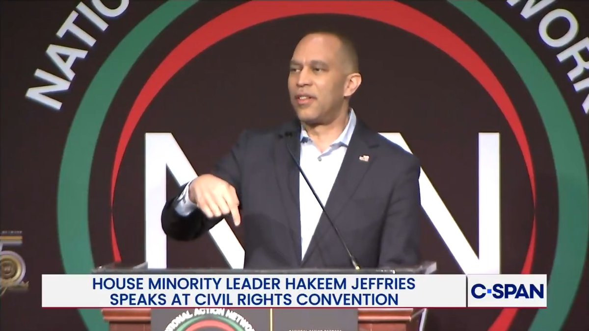 Democrat Hakeem Jeffries is mad that Secretary of War Pete Hegseth banned DEI in the military, saying he's doing a "horrific" job because he worked at Fox News. Newsflash: Pete Hegseth served 18 years in the US Military. Jeffries is a loser.