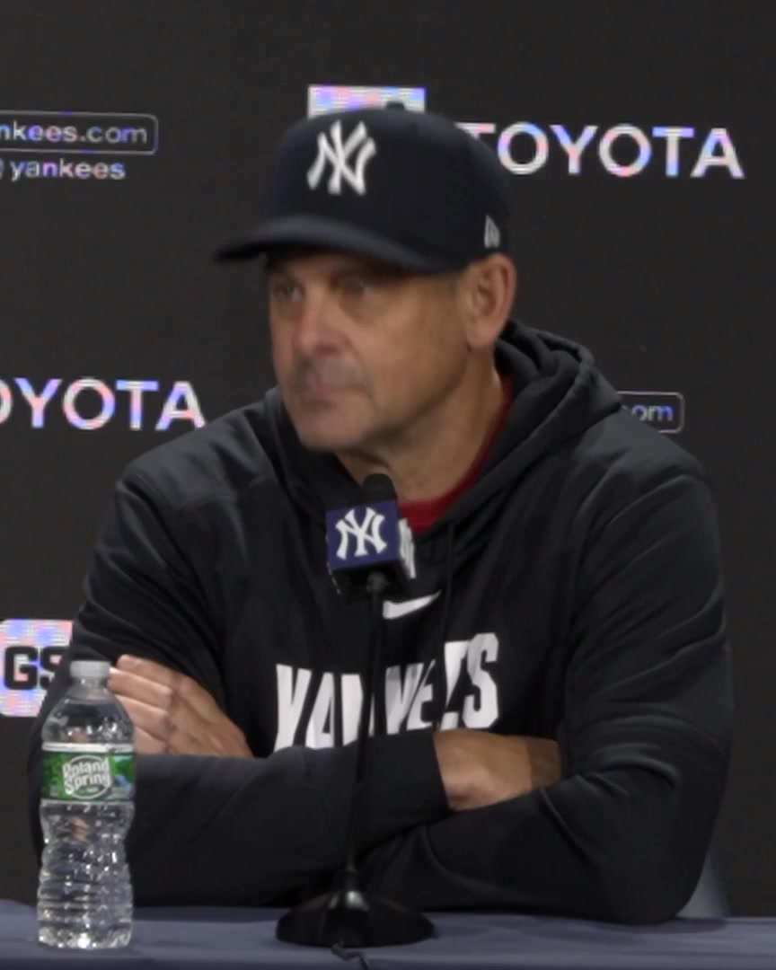 Aaron Boone is asked about returning to Tropicana Field this weekend after renovations: "I don't know. It's The Trop."