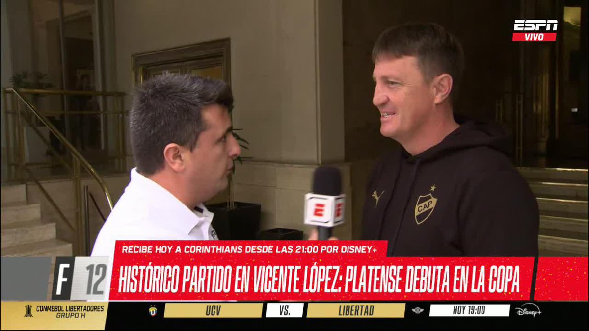 "PARA QUE ESTE MOMENTO QUEDE EN LA HISTORIA TIENE QUE SER CON TRIUNFO" Walter Zunino, DT de Platense, palpitó el debut del Calamar en la CONMEBOL #Libertadores. ▶️ Mirá #ESPNF12 en el Plan Premium de #DisneyPlus
