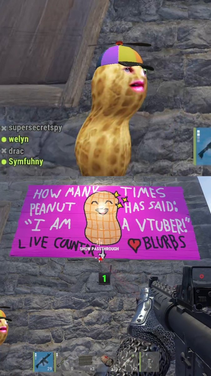 A peanut viewer was hiding in their shack waiting for peanut to read this sign