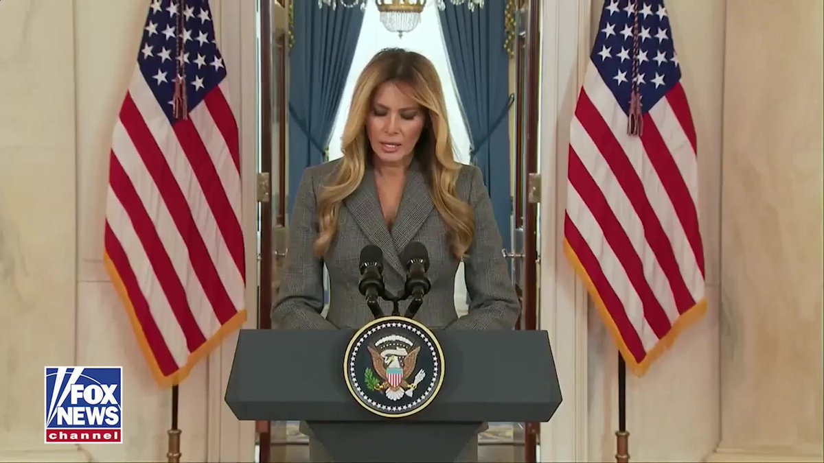 BREAKING: First Lady Melania Trump calls out the "smears" and "baseless lies" falsely connecting her to Jeffrey Epstein: "The lies linking me with the disgraceful Jeffrey Epstein need to end today."