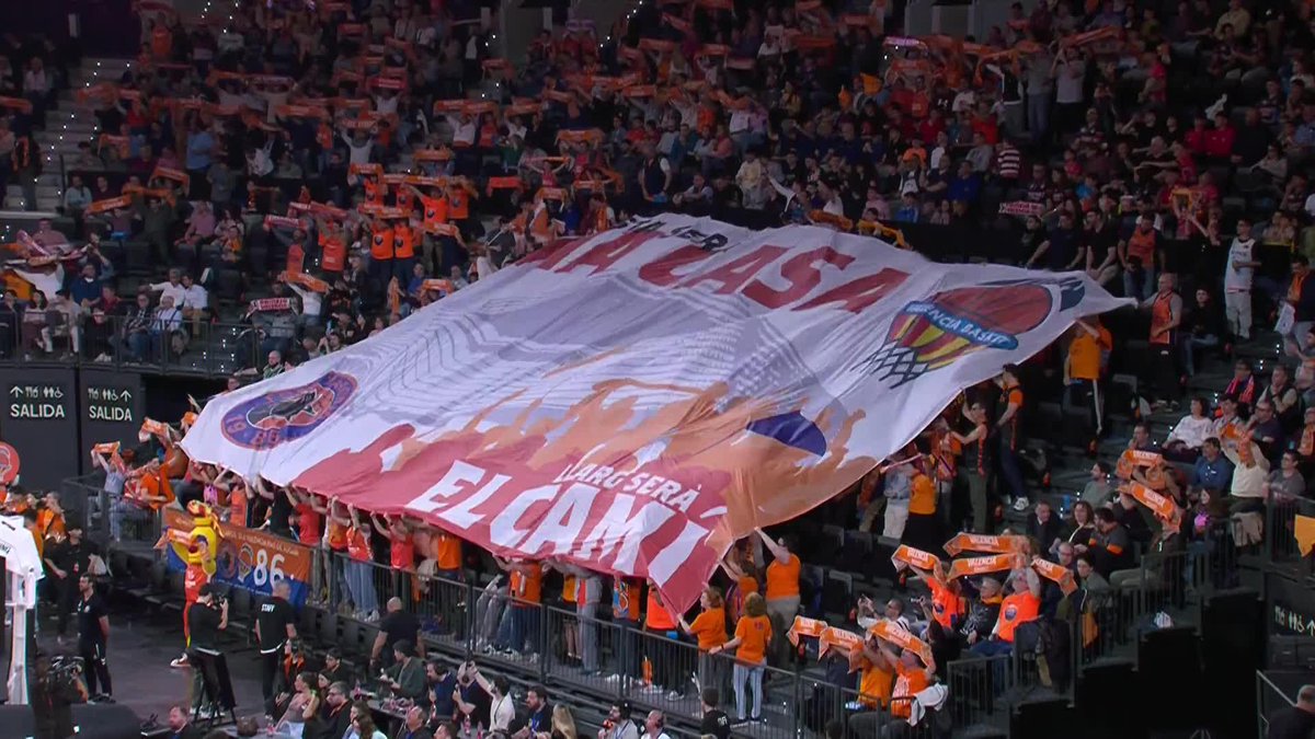 Playoffs secured, the vibes in Roig Arena are elite right now for Valencia Basket Club fans! #RivalrySeries