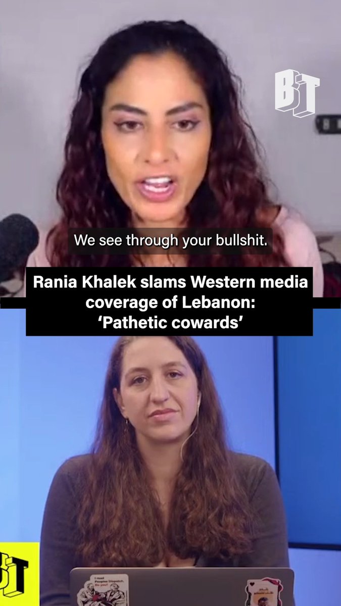 “Stop lying about Israel’s crimes! We see through your bullsh*t!” Beirut-based journalist @raniakhalek has a message for Western media outlets who claimed Israel was only bombing "Hezbollah targets” when it unleashed its wave of deadly strikes on Lebanon Wednesday.