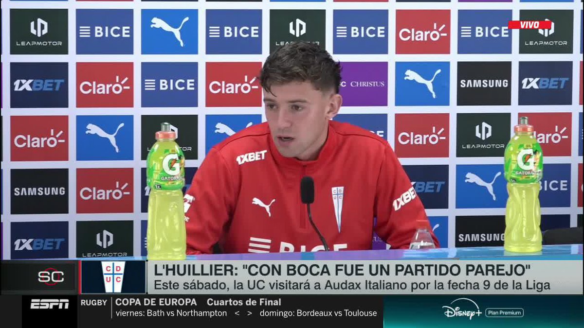 "PASAMOS LA PÁGINA (DE LA CAÍDA CON BOCA)" Nicolás L'Huillier, lateral de Universidad Católica, y los próximos desafíos de la Franja: "Seguimos aprendiendo, resolviendo los problemas y mejorando". ▶️ Mira #SportsCenter en el Plan Premium de #DisneyPlus