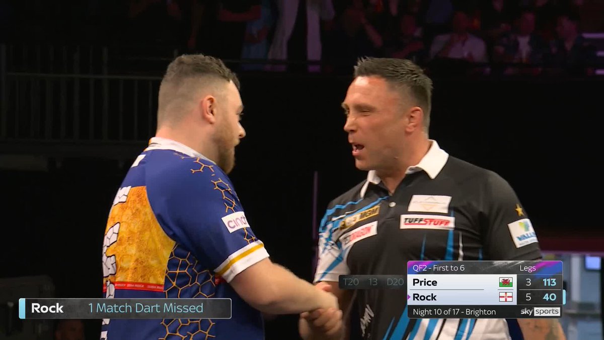 ROCK PUNISHES PRICE! Josh Rock celebrates a third consecutive quarter-final win! The Northern Irishman produces a clinical display to dump out last week's winner Gerwyn Price! 📲 #PLDarts | QF2