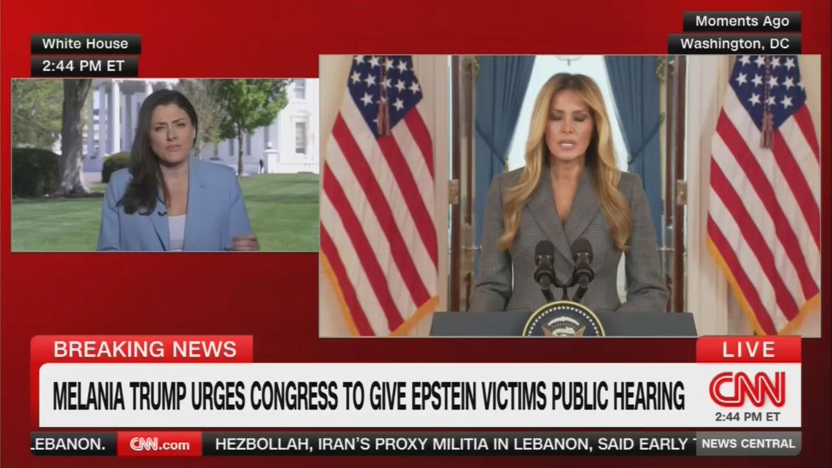 Reporter: The fact that Melania is calling on Congress for an open hearing for these survivors to provide their testimony, we have to compare that to what we have been hearing from Trump, from the White House, from Pam Bondi, talking about how America wants to move on from this. That is such a stunning and stark departure.