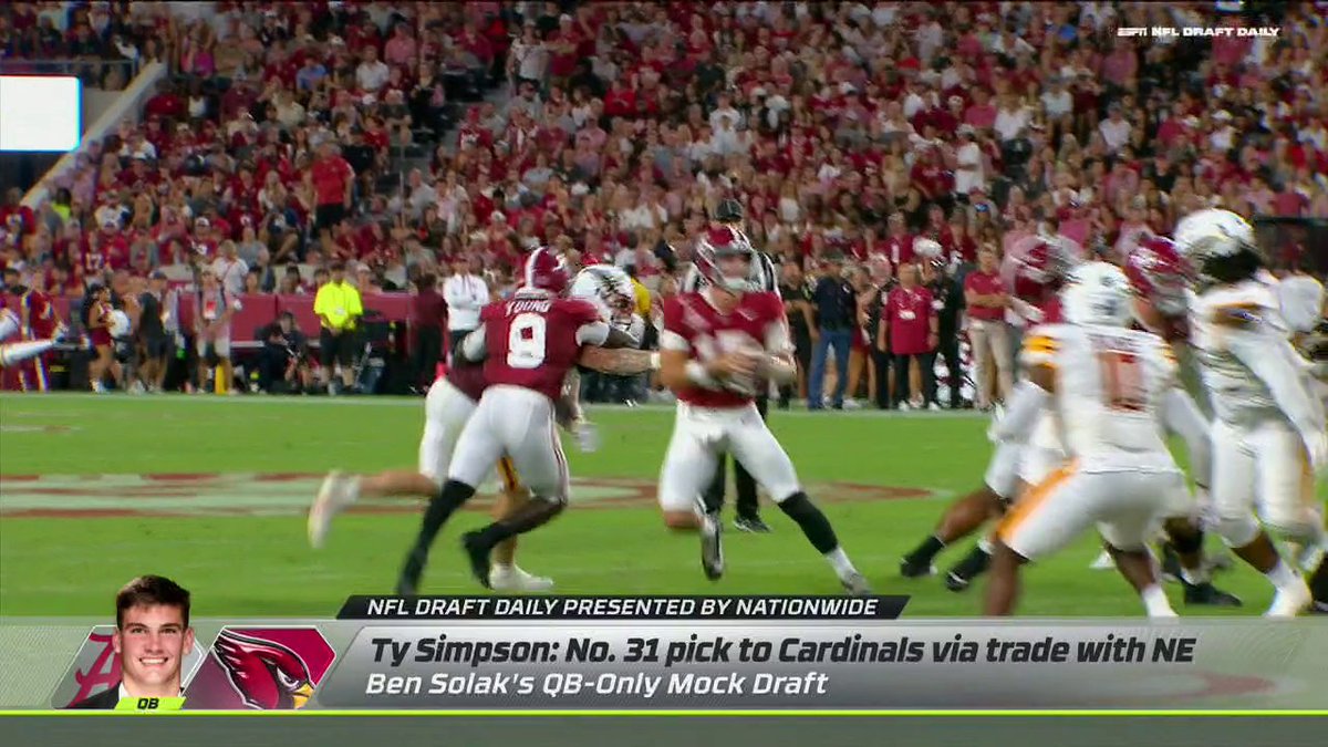 .Benjamin Solak has Alabama's Ty Simpson sneaking into the first round to the Arizona Cardinals 👀 Solak and Greg McElroy break down how Simpson could fit into and elevate Arizona’s offense ✍️
