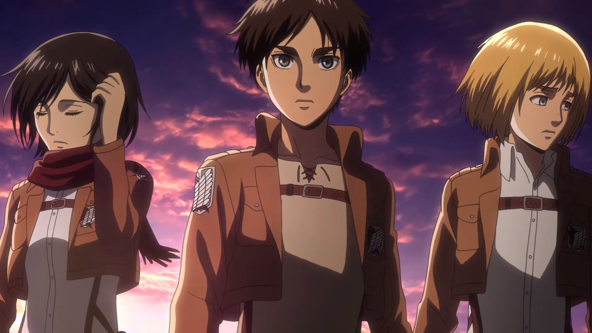 todavía sigo llorándole a la escena de eren chiquito viendo a eren grande en el opening red swan de snk