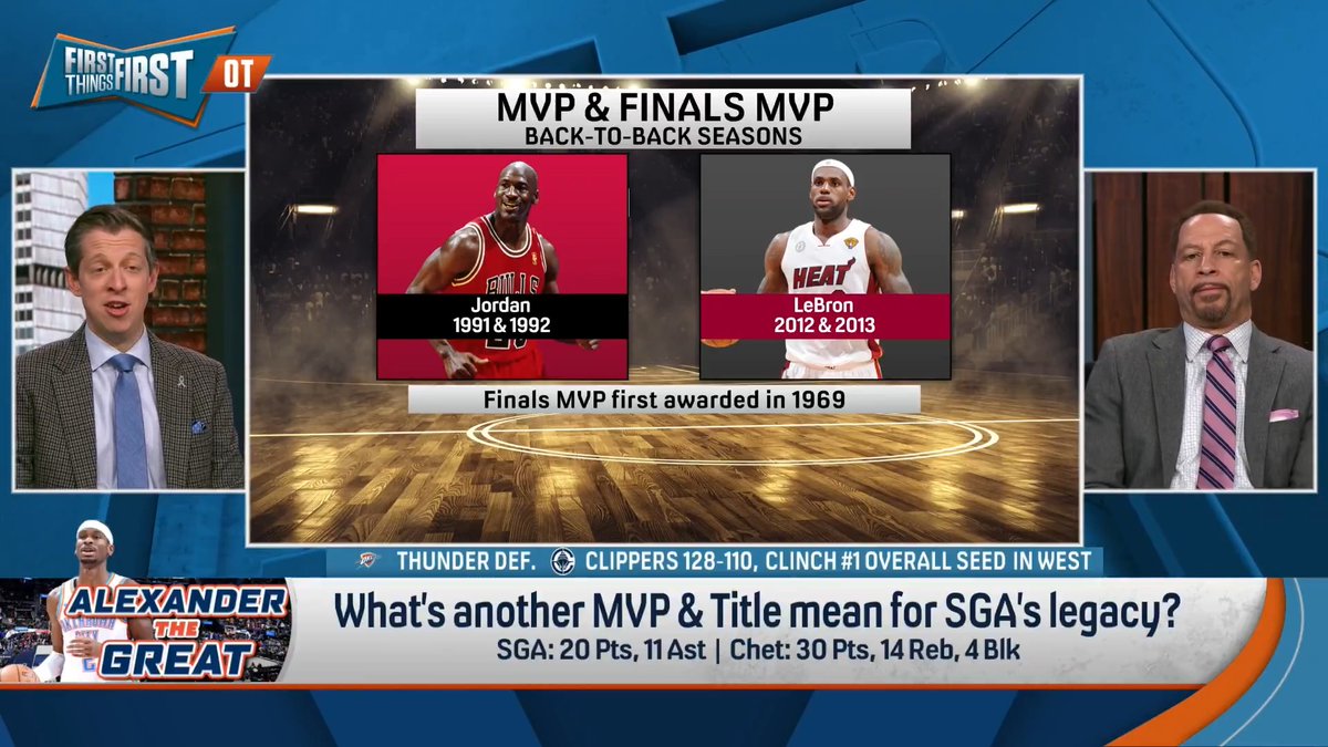 .Danny Parkins: “Brou, follow me down this track.” Chris Broussard: “If you bring up the name Michael Jordan…” Danny: “Hold on a second… [SGA] would objectively be in this grouping of players…that all these other all-timers are not in.”