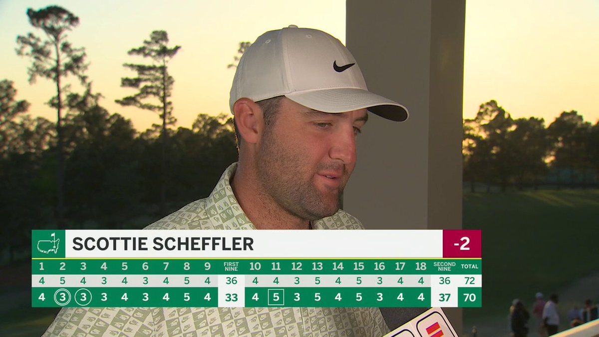 2024 Masters champion Scottie Scheffler joins Michael Eaves to discuss his performance throughout the first day of the Masters ⛳ Scottie is T-6th sitting at -2 heading into the second round 🍿
