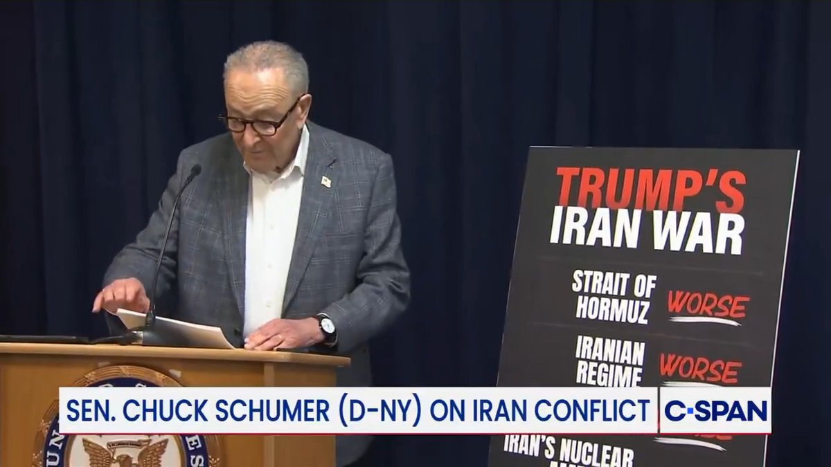 Sen. Schumer: "Iran has now demonstrated to the whole world that it can use the Strait of Hormuz as leverage against the international community…Trump handed to the Iranians leverage over the Strait of Hormuz."