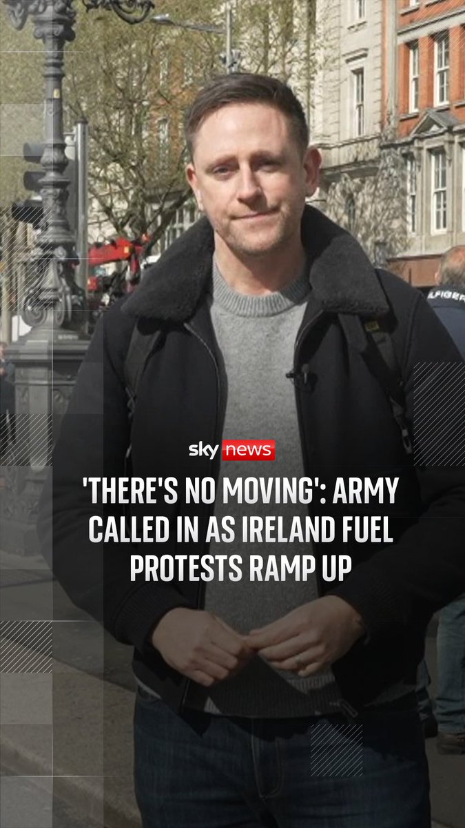 The Irish government has asked the army to help remove vehicles blocking fuel depots as fuel protests entered a third day. Sky's Stephen Murphy reports