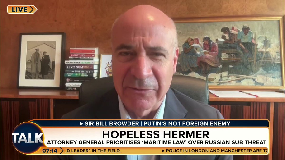 🚨'The Navy should be boarding Russian vessels, we should be tough as hell.' Putin's number one enemy Sir Bill Browder hits out at Labour for refusing to engage Russian submarines on covert missions in UK waters. 'Putin is targeting all of the West'