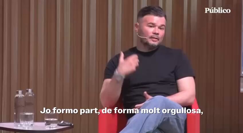 Som Independentistes, progressistes i antifeixistes, i per això hem pagat un preu molt alt amb milers d'afusellats i empresonats i una repressió terrible, però totalment compromesos a aturar el feixisme, abans, ara i sempre. Gabriel Rufián fa un resum perfecte en 55 segons.