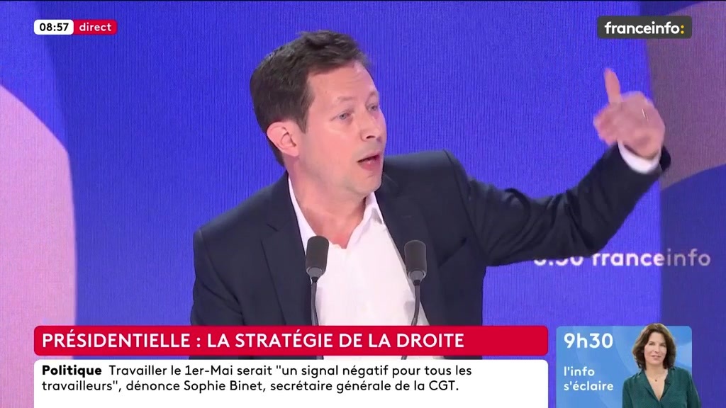 🔴 Présidentielle : la stratégie de la droite ➡️ "Je pense qu'il faut combattre le socialisme partout, y compris au RN. […] Il faut se rassembler largement, mais rassembler ne veut pas dire se diluer", dit François-Xavier Bellamy