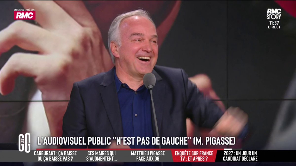 🗣️ Charles Consigny : "Léa Salamé est plutôt de droite." 🗣️ Olivier Truchot : "Mais son mec est à gauche !" 🗣️ Matthieu Pigasse : "Non, même pas, il est à droite. Je le dis sérieusement en plus." #GGRMC