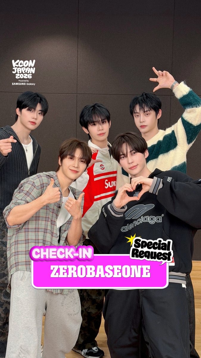 [#KCONJAPAN2026] #ZEROBASEONE CHECK-IN ZEROBASEONE is back at KCON! Ready for another unforgettable time?! Comment your answers to the artist's special request 👇 The more comments there are, a special reward awaits! 👀✨ ZEROBASEONEがKCONに帰ってきた！また一緒に、忘れられない思い出を作る準備はできてる⁈ アーティストの特別なリクエストに答えて、コメントしてね👇 コメントが増えるほど、スペシャルな特典が待ってるよ！👀✨ ZEROBASEONE이 KCON에 돌아왔습니다! 또 한 번의 잊지 못할 순간을 맞이할 준비 되셨나요?! 아티스트의 특별한 요청에 대한 답을 댓글로 남겨주세요! 👇 댓글이 많아질수록 특별한 보상이 기다리고 있어요! 👀✨ - KCON JAPAN 2026 MAY 8-10 Makuhari Messe Let's #KCON