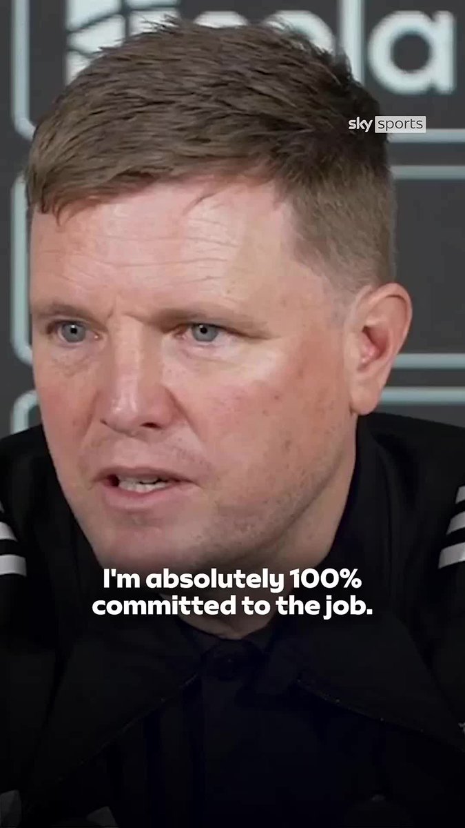 Eddie Howe says he is '100% committed to the job' at Newcastle when asked about his future at the club 🗣️⚪️⚫️