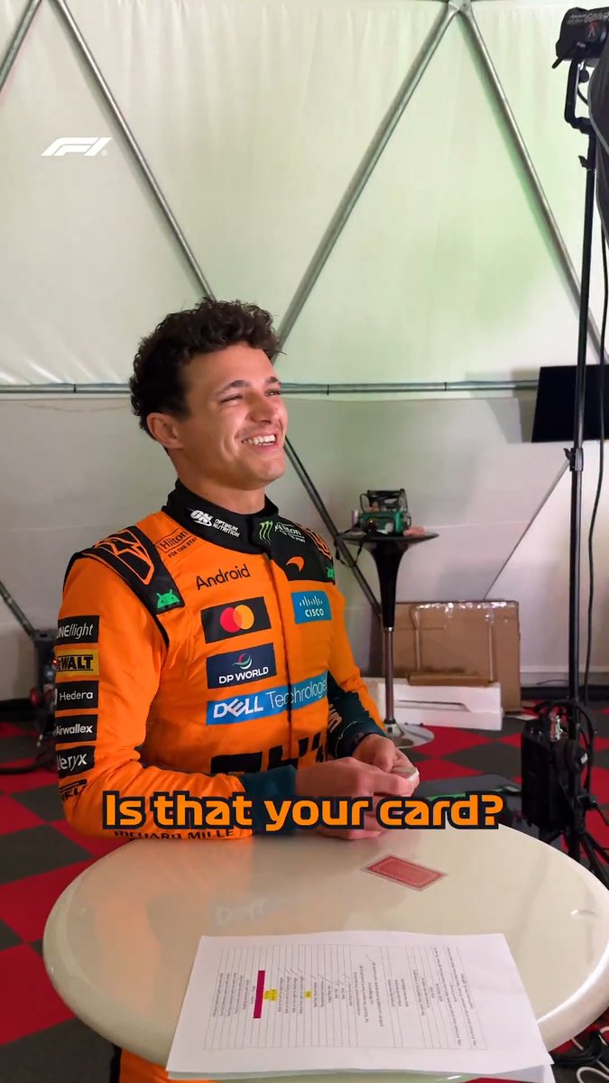 Pick a card... 👀 Alongside being a World Champion, Lando can now add 'magician' to his resume 😅🪄 #F1