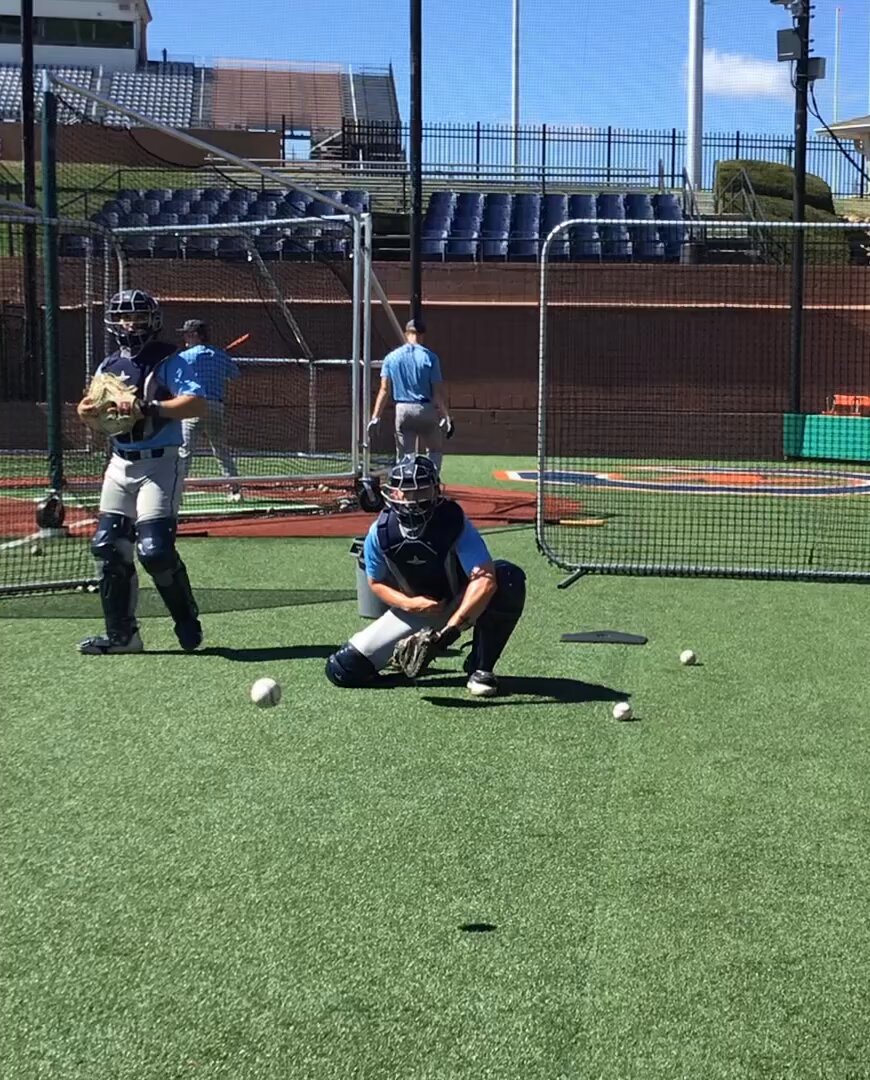 2 ball rapid. Short hop pick followed by ball out of zone up. Working both extremes. 3 keys to receiving 1. Catch Everything. 2. Keep a strike a strike 3. Win the stri-ball (pitches on border of K zone). 3 key counts. 0-0/1-1/2-1