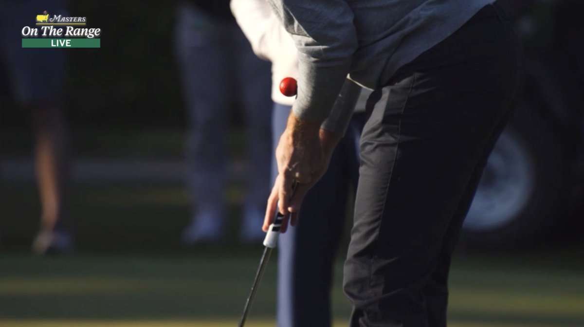 As he warms up for the second round at the Masters, Justin Rose is using a putting training aid to work on reducing the rotation of his left forearm. Iona Stephen with the story from Augusta.