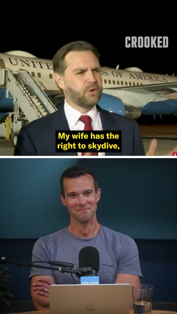 JD Vance discusses his wife jumping out of an airplane.