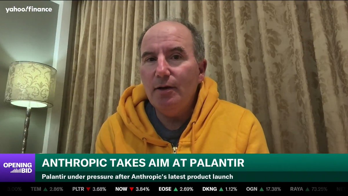 Michael Burry saying Anthropic was "eating" $PLTR was "like fire in a crowded theater," Wedbush Securities managing director Dan Ives says. "That is just stroking fear," but it creates a "massive opportunity" to own one of the key leaders in the AI revolution, he added.