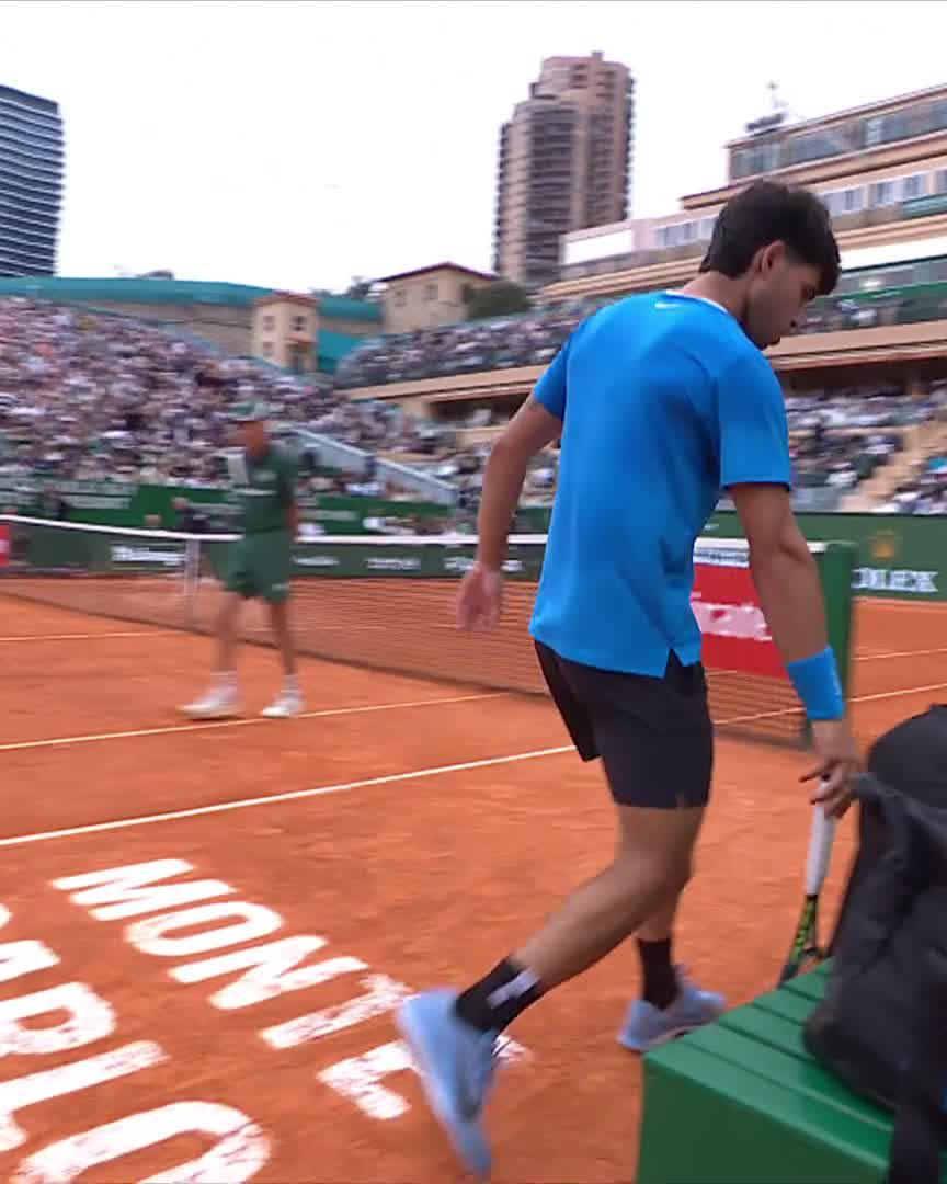 Steadying the ship ⛴️ Carlos Alcaraz takes control of a rollercoaster 6-3 first set over Bublik #RolexMonteCarloMasters