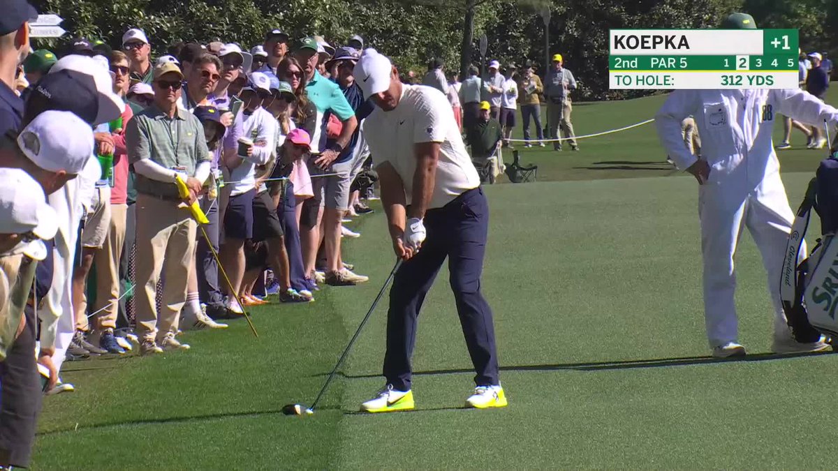 Brooks goes 3-wood off the tee, then DRIVER OFF THE DECK for the bird. Hell yes.