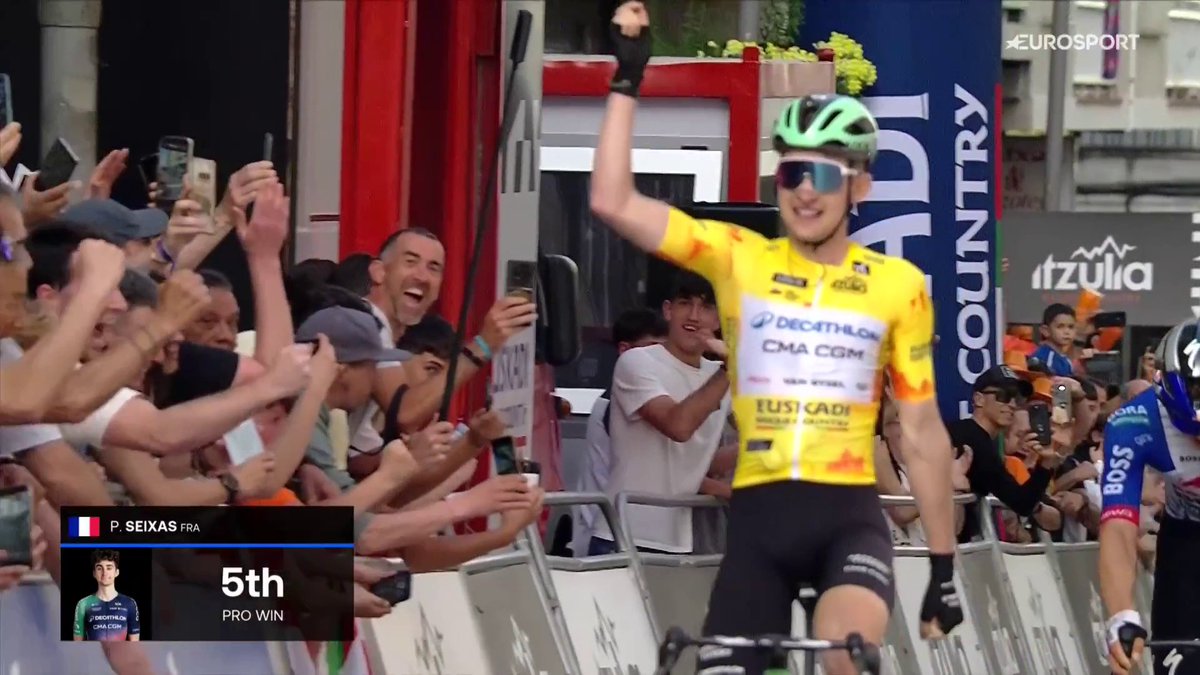 19 años. CERO COMPLEJOS. Paul Seixas logra el triplete en Eibar ante Lipowitz e hipoteca la general de la #itzulia2026 a solo un día de la final, con el mal tiempo como gran rival. 📺 El sábado, el desenlace en Eurosport y HBO Max España.
