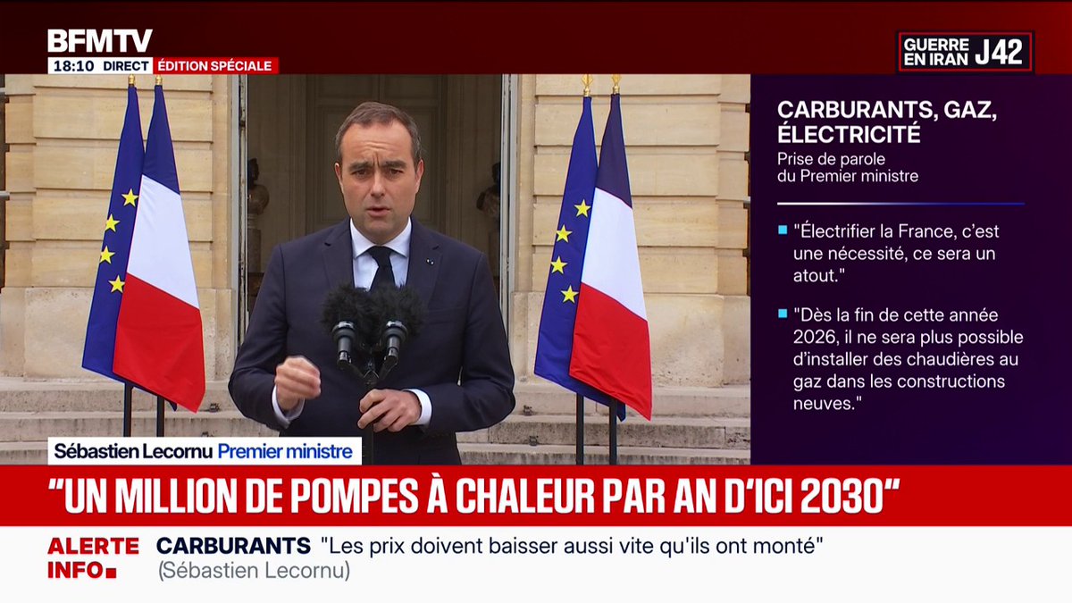 Sébastien Lecornu: "D'ici 2030, 2 voitures neuves sur 3 devront être électriques"