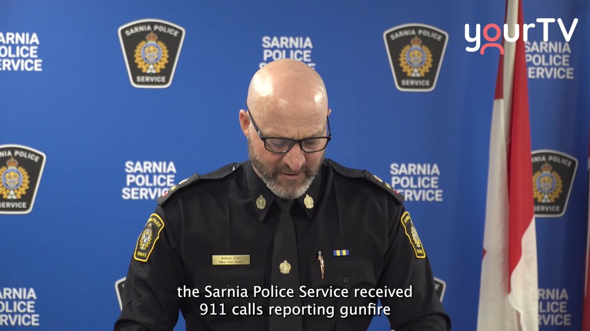 Sarnia Police Deputy Chief Mike Van Sickle provides update on murder investigation after shooting at Lambton College early this morning.