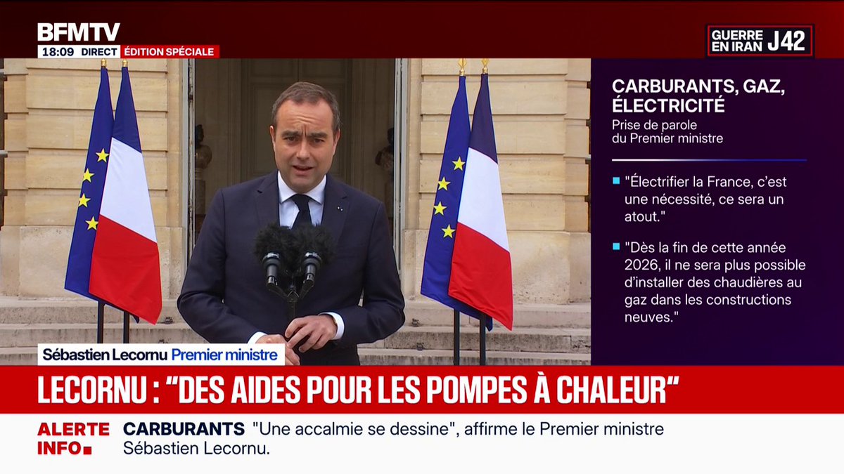 Sébastien Lecornu annonce l'installation "d'un million de pompes à chaleur par an d'ici à 2030"
