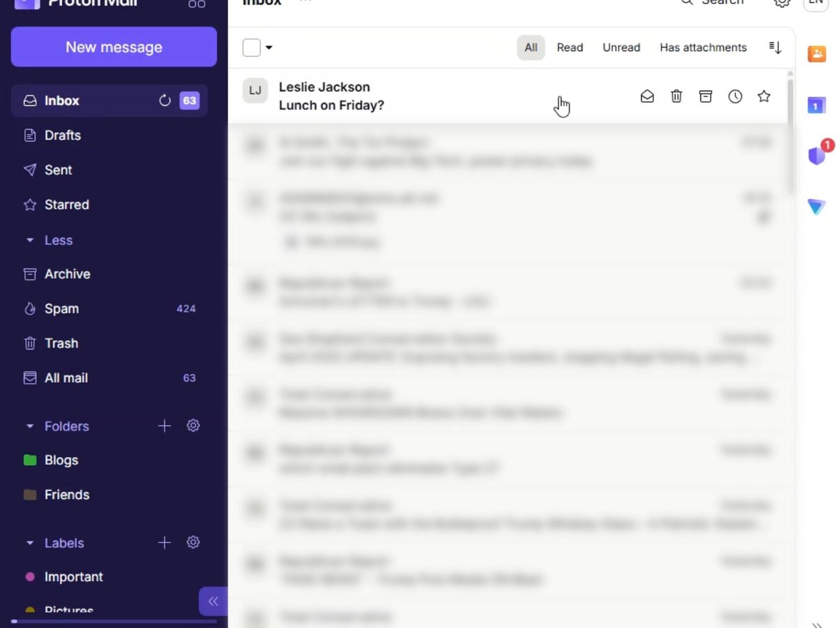 Did you know that you can create Proton Calendar events directly from the Proton Mail web app? Just click the calendar icon on right side panel and fill in the details.