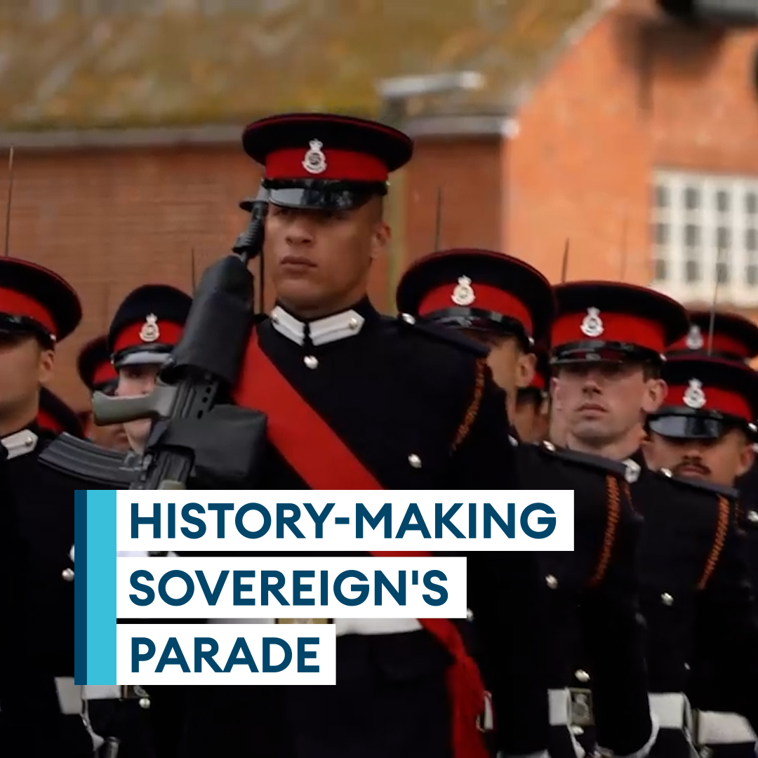 "Today is just the start"🗣️ It was a historic day at Sandhurst Officer Cadets were commissioned as Army officers and inspected by the UK's highest-ranking female officer, General Dame Sharon Nesmith, at the Sovereign's Parade