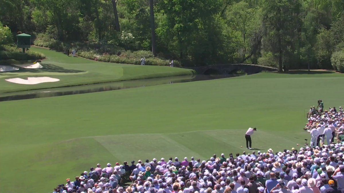 Justin Rose's shot appeared to bounce off the top of a rake to avoid further trouble 😱