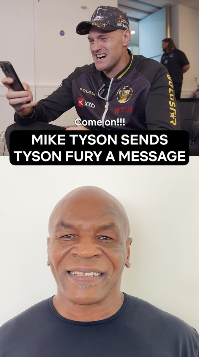 Mike Tyson surprised Tyson Fury with a message ahead of his comeback against Arslanbek Makhmudov ❤️ Tyson 🤝 Tyson #FuryMakhmudov Saturday, April 11 LIVE only on Netflix 2 PM ET | 11 AM PT | 7 PM UK