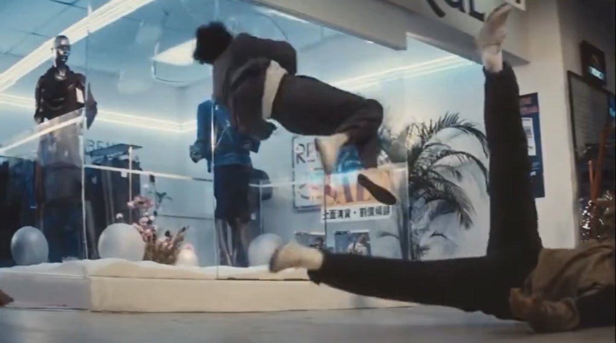 In Jackie Chan’s Police Story (1985) he chose to use real long takes, improvised props, and no speed-up for raw effect He nearly died after sliding down a pole wrapped in lights, suffering second-degree burns to his hands, & stopped breathing after crashing through a glass pane