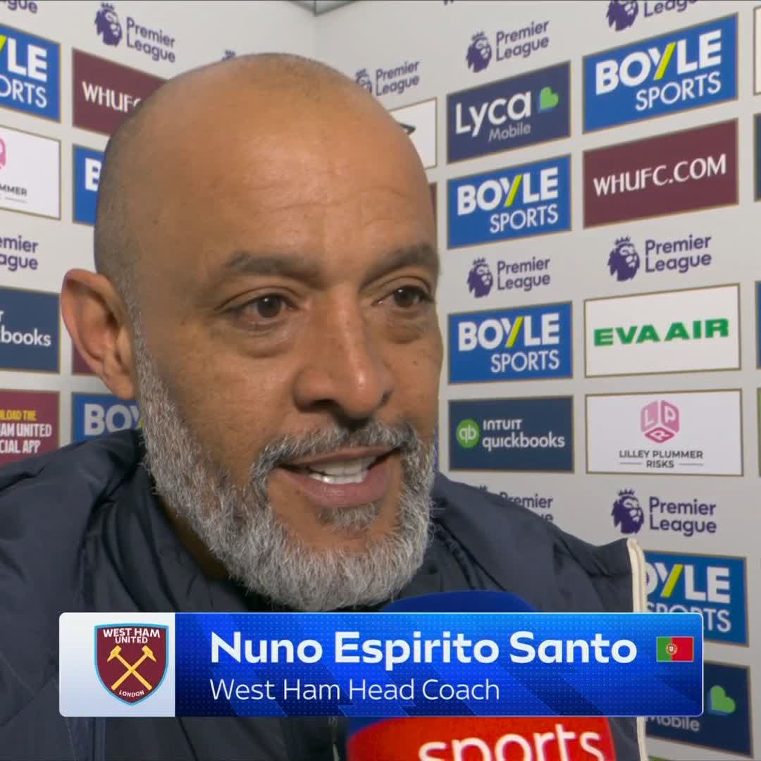 "All of us deserve an evening like this, especially our fans, London Stadium today was amazing" 😍 Nuno Espirito Santo reacts to a great night for West Ham ⚒️