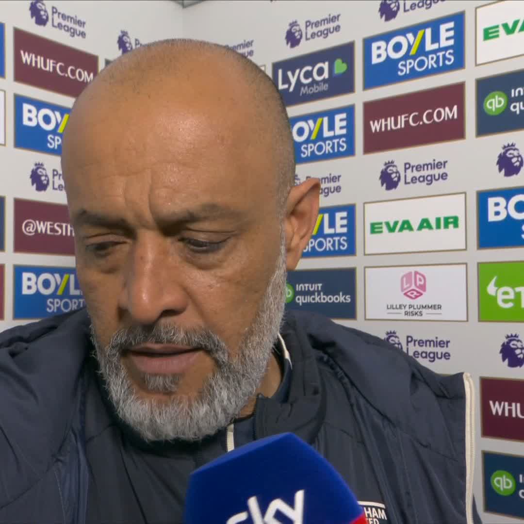 "Never give up. We are in the fight." 🧠 Nuno Espirito speaking about the mentality of his West Ham side and the importance of the fans 💪