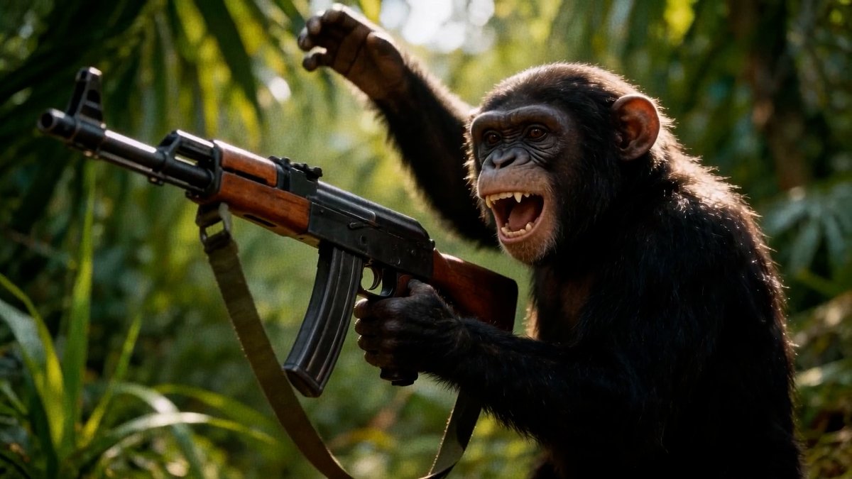 🚨BREAKING: American crypto bros have begun arming the Chimps in Uganda in order to speculate on the Civil War outcome.