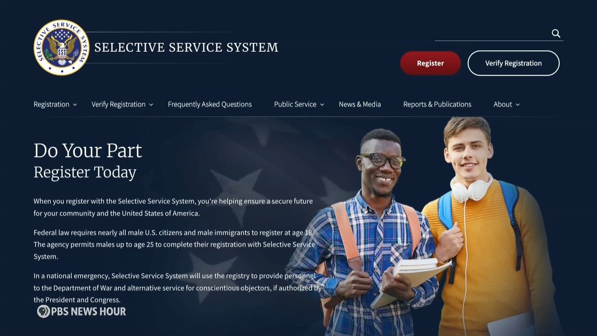 Starting in December, all men aged 18-to-25 will be automatically registered for the military draft. They’ll be added to the Selective Service System, an independent government agency that keeps a list of all eligible Americans. For decades, the majority of men would register themselves, or face a felony. Congress tucked the rule change into a bipartisan defense bill that President Donald Trump signed into law in late 2025. It comes as enrollment has slipped in recent years, even as worries about conflicts with nations like China and Russia have grown. There has not been a military draft since the Vietnam War.