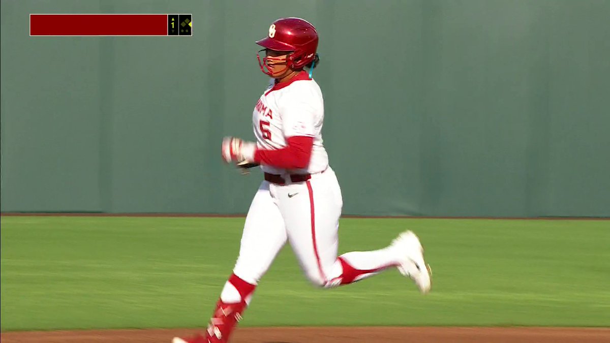 ELLA PARKER WITH THE HOMER TO GET THINGS STARTED FOR Oklahoma Softball 💥 Watch No. 2 Oklahoma vs No. 4 Texas NOW on ESPN2 and the ESPN App 🥎